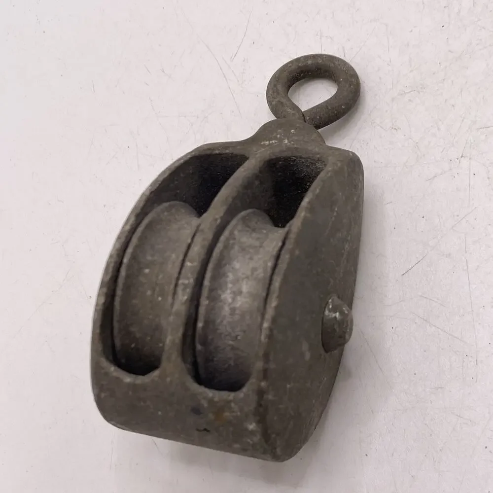 Antique Vintage Steel Block Rope Pulley